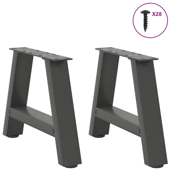 Couchtischbeine A-Form Anthrazit, 2er Set