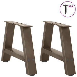 Couchtischbeine A-Form, 50 cm, Stahl, 2er-Set