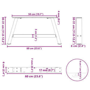 Couchtischbeine A-Form, 60cm, Weiß, 2er-Set