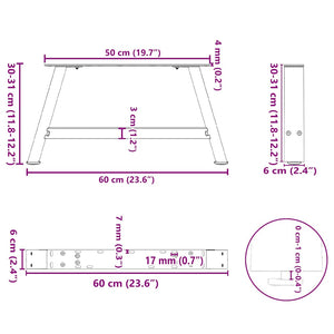 Couchtischbeine A-Form Anthrazit, 2er Set