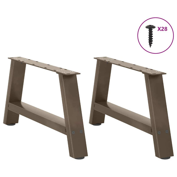 Couchtischbeine A-Form Stahl, 60 cm, 2er-Set