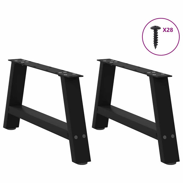 Couchtischbeine A-Form Schwarz Stahl 70cm (2er Set)