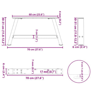 Couchtischbeine A-Form Weiß, 2er Set