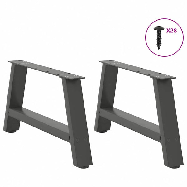 Couchtischbeine A-Form Anthrazit 70 cm (2er Set)