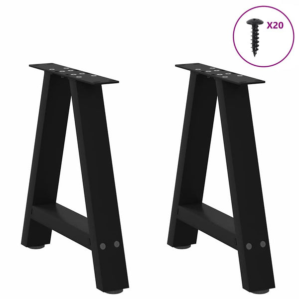 Couchtischbeine A-Form, 2er Set, Schwarz