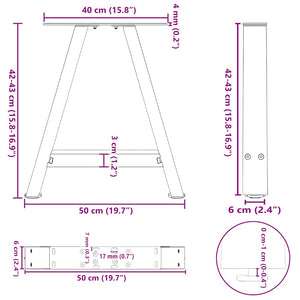 Couchtischbeine A-Form Anthrazit, 2er-Set