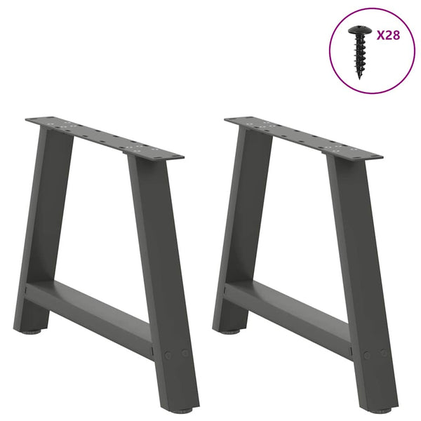 Couchtischbeine A-Form Anthrazit 60 cm, 2er-Set