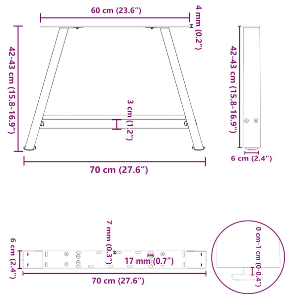 Couchtischbeine A-Form Weiß, 2er Set