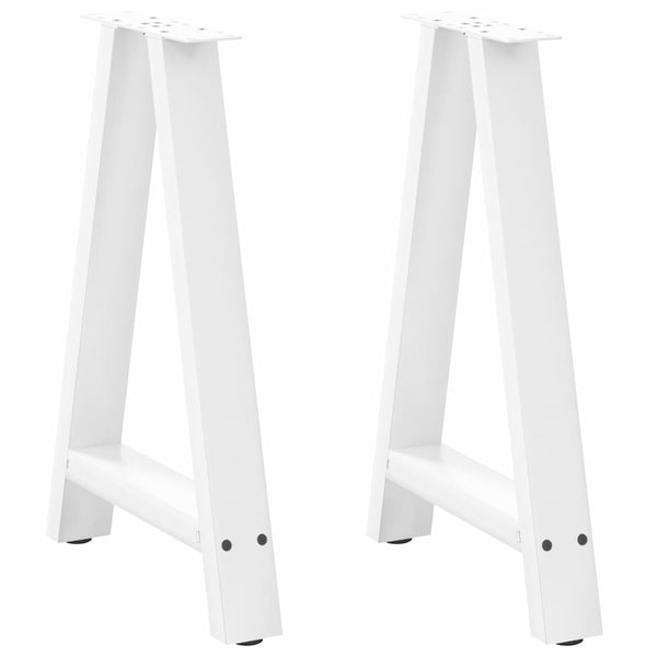 Esstischbeine A-Form Weiß Stahl 50x73cm, 2er-Set
