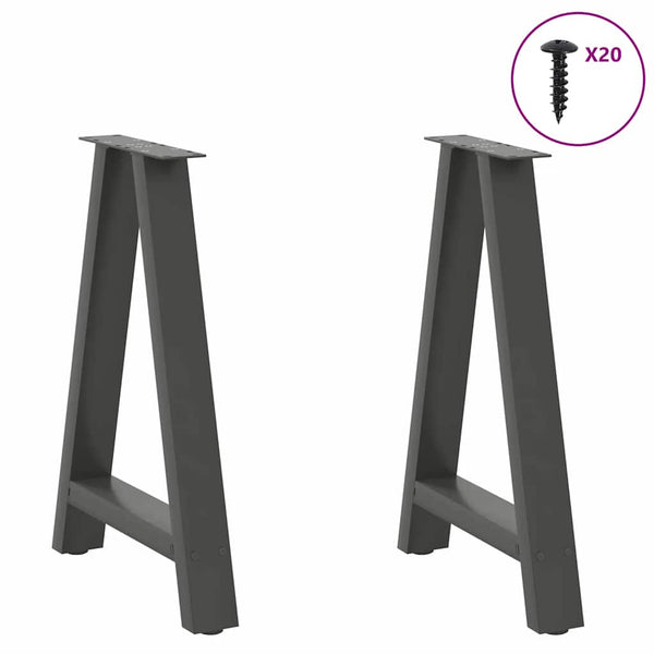 A-Form Tischbeine Anthrazit 50x72 cm (2er Set)