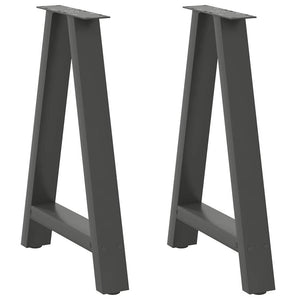 vidaXL Pieds de table à manger en forme de A 2 pcs Anthracite 60x(72-73) cm Acier