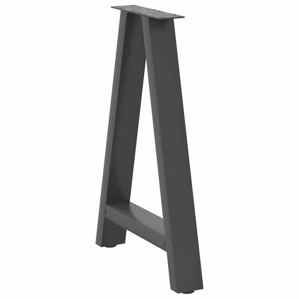 vidaXL Pieds de table à manger en forme de A 2 pcs Anthracite 60x(72-73) cm Acier