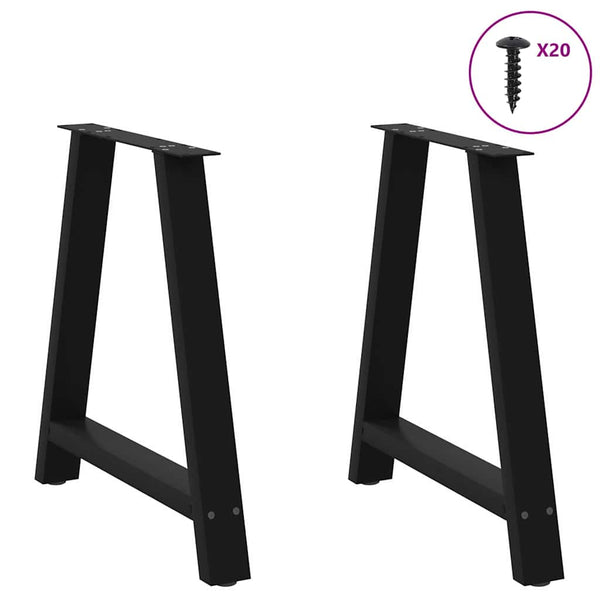 A-Form Tischbeine, 70cm, Schwarz, 2er Set