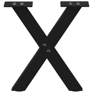 Couchtischbeine X-Form, 30cm Stahl Schwarz, 2er-Set