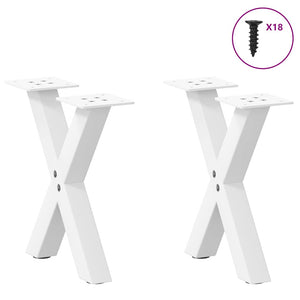 Couchtischbeine X-Form, 30cm, Weiß, 2er Set
