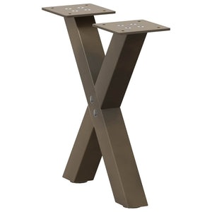 Couchtischbeine X-Form, Stahl Natur, 30 cm, 2er Set