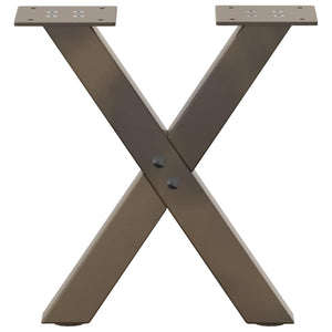 Couchtischbeine X-Form, Stahl Natur, 30 cm, 2er Set