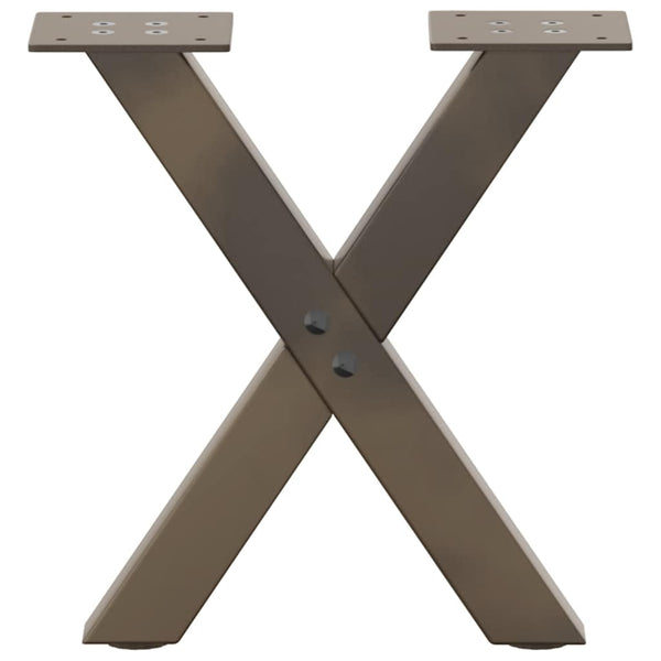 Couchtischbeine X-Form, Stahl Natur, 30 cm, 2er Set