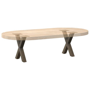 Couchtischbeine X-Form, Stahl Natur, 30 cm, 2er Set