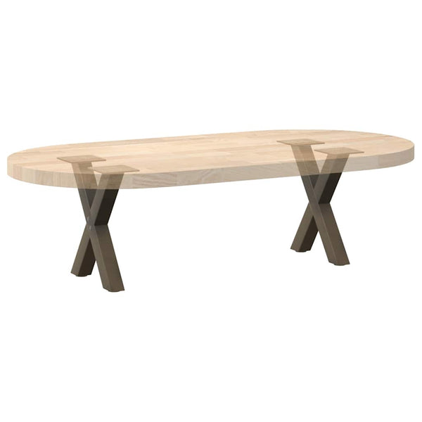 Couchtischbeine X-Form, Stahl Natur, 30 cm, 2er Set