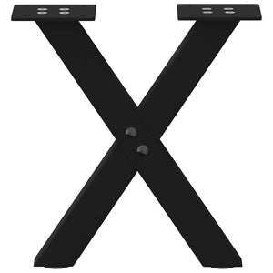 Couchtischbeine X-Form, Schwarz, 2er-Set