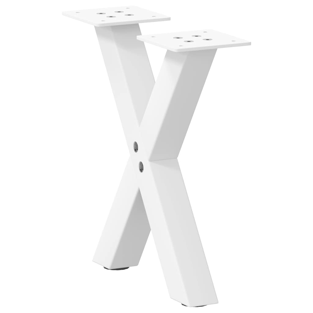 Couchtischbeine X-Form Weiß, 2er Set