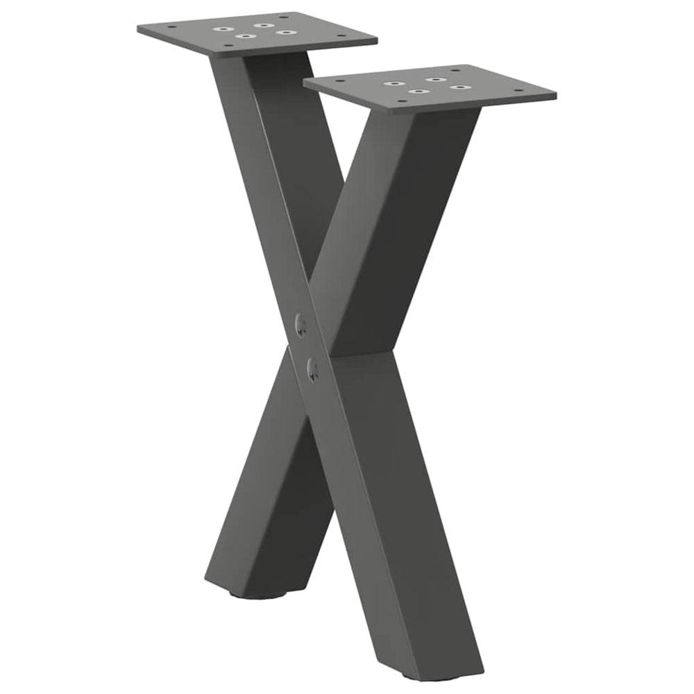 Couchtischbeine X-Form Anthrazit, 2er Set