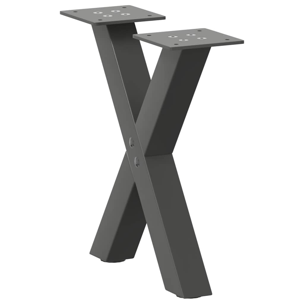 Couchtischbeine X-Form Anthrazit, 2er Set