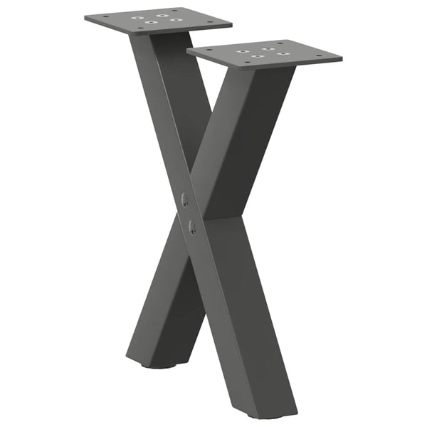 Couchtischbeine X-Form Anthrazit, 2er Set