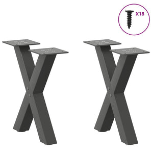 Couchtischbeine X-Form Anthrazit, 2er Set