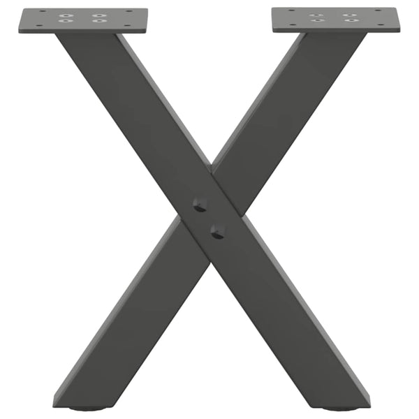 Couchtischbeine X-Form Anthrazit, 2er Set