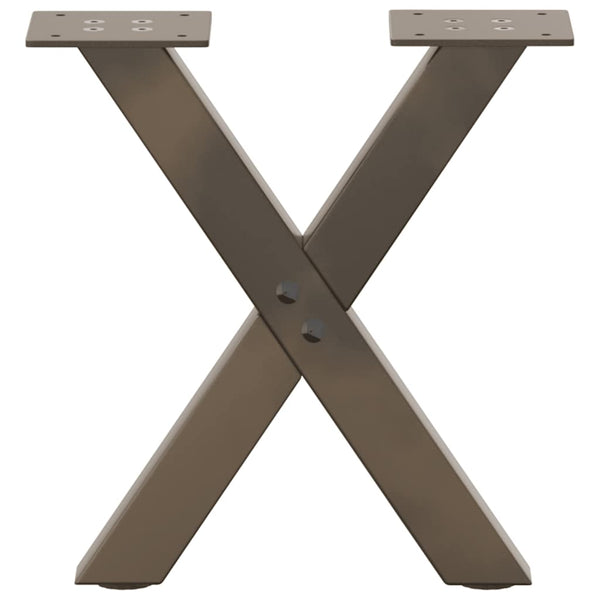 Couchtischbeine X-Form, Stahl Natur, 2er Set