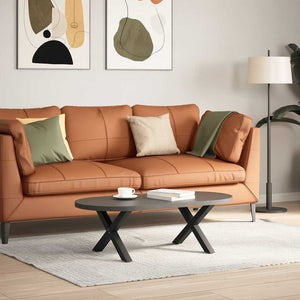 Couchtischbeine X-Form, 2er Set, Schwarz 50cm