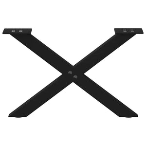 Couchtischbeine X-Form, 2er Set, Schwarz 50cm