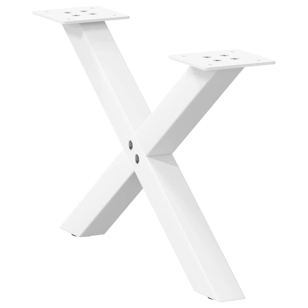 Couchtischbeine X-Form Weiß, 2er Set
