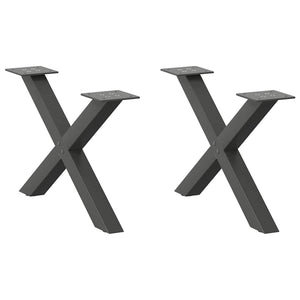 Couchtischbeine X-Form Anthrazit 50cm, 2er Set