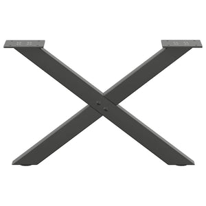 Couchtischbeine X-Form Anthrazit 50cm, 2er Set