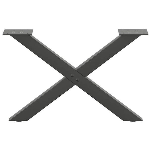Couchtischbeine X-Form Anthrazit 50cm, 2er Set