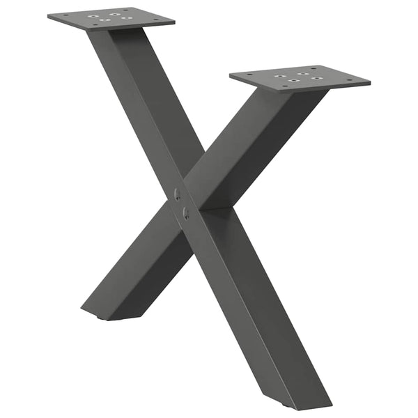 Couchtischbeine X-Form Anthrazit 50cm, 2er Set