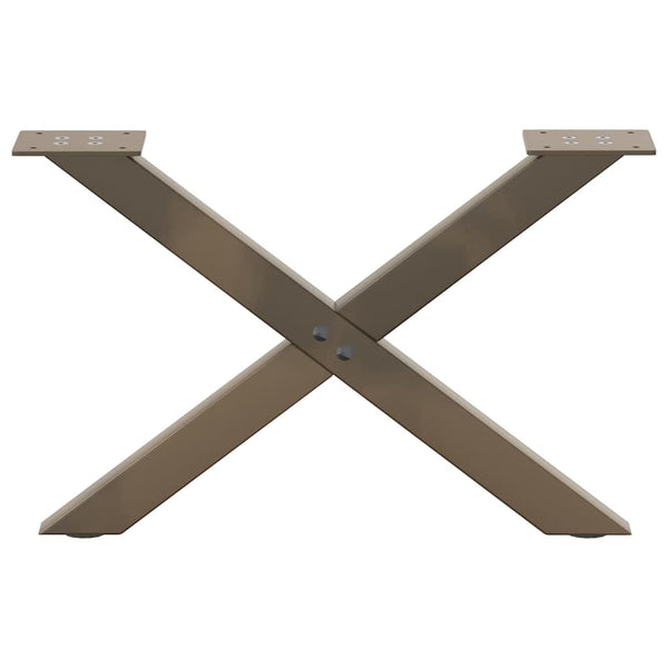 Couchtischbeine X-Form Stahl Natur 2er Set