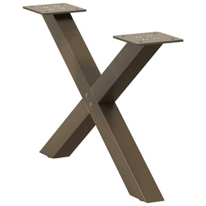Couchtischbeine X-Form Stahl Natur 2er Set
