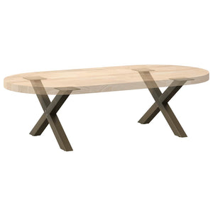 Couchtischbeine X-Form Stahl Natur 2er Set