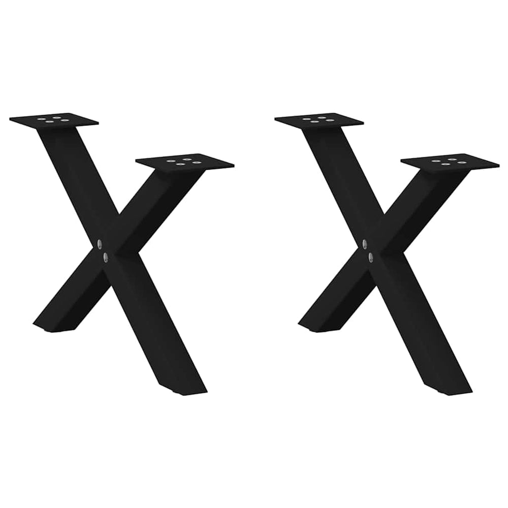 Couchtischbeine X-Form, 60cm, Schwarz, 2er Set