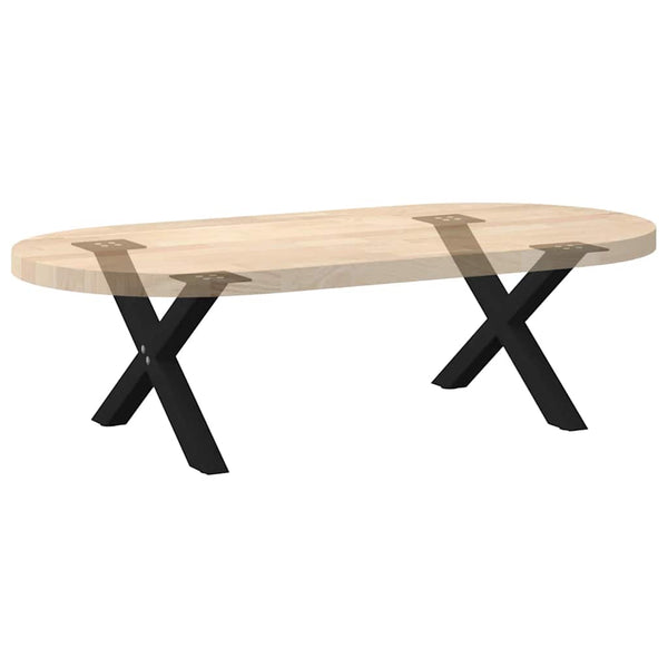 Couchtischbeine X-Form, 60cm, Schwarz, 2er Set