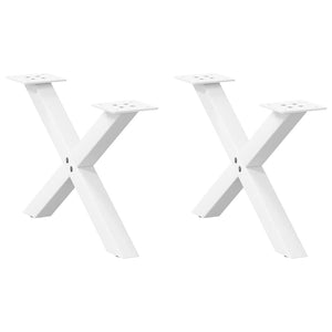 Couchtischbeine X-Form Weiß, 2er Set