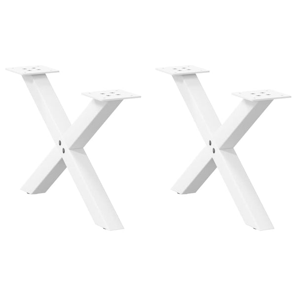 Couchtischbeine X-Form Weiß, 2er Set