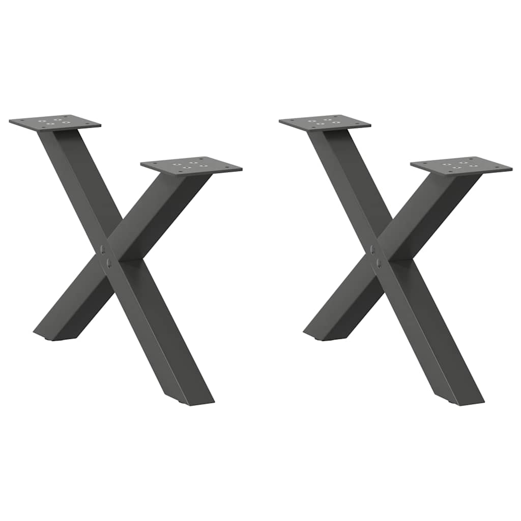 Couchtischbeine X-Form Anthrazit, 2er-Set