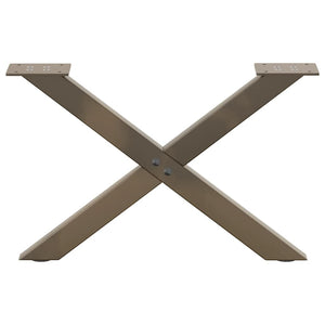Couchtischbeine X-Form Stahl Natur 60cm 2er-Set