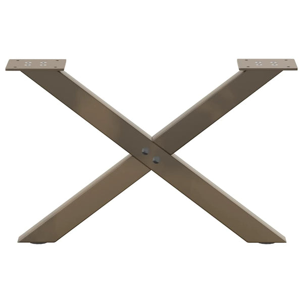 Couchtischbeine X-Form Stahl Natur 60cm 2er-Set