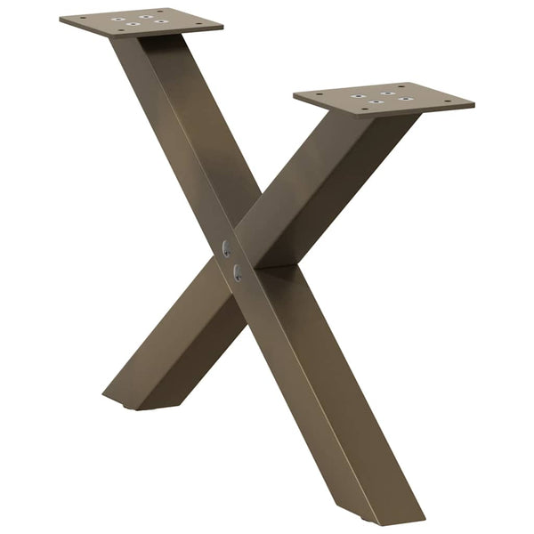 Couchtischbeine X-Form Stahl Natur 60cm 2er-Set